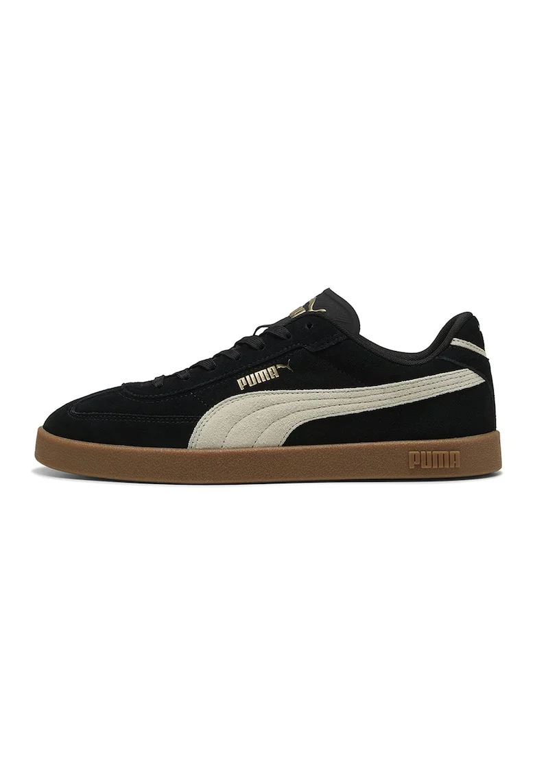 Pantofi sport Club II Era de piele intoarsa cu detaliu contrastant, Auriu/Negru/Bej