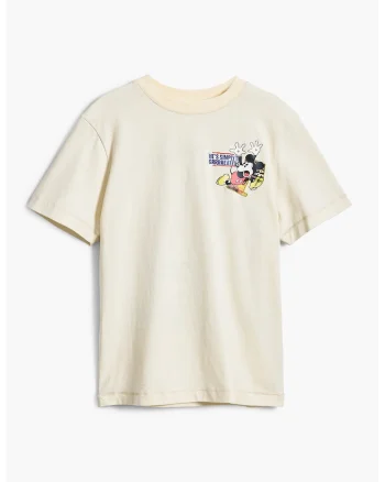 Tricou cu Mickey Mouse, Rosu/Bej deschis