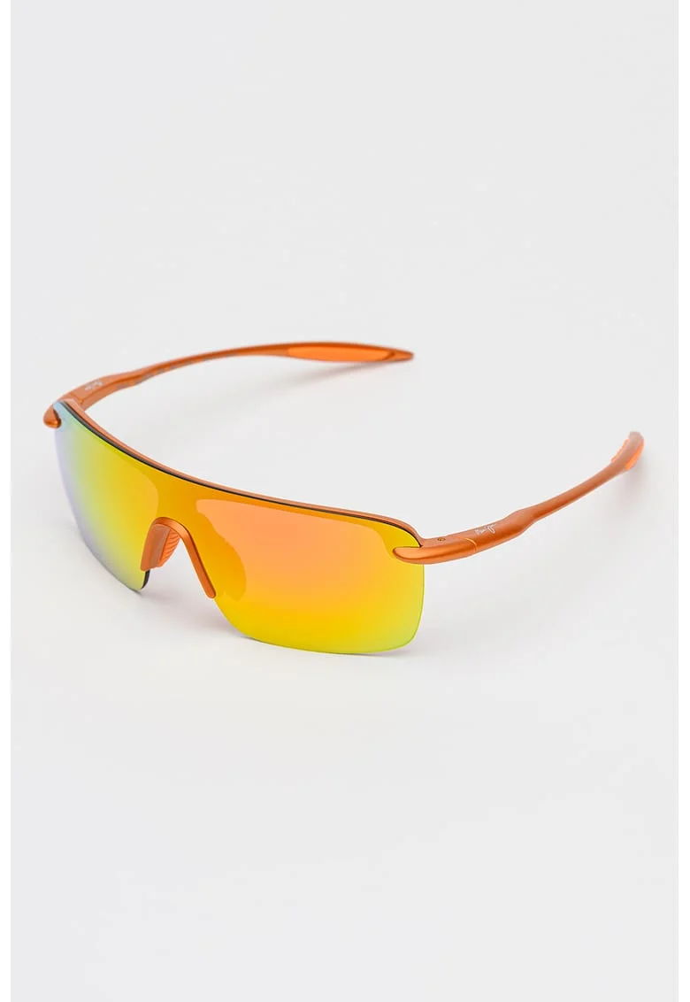 Ochelari de soare unisex shield polarizati Palulu, Portocaliu neon