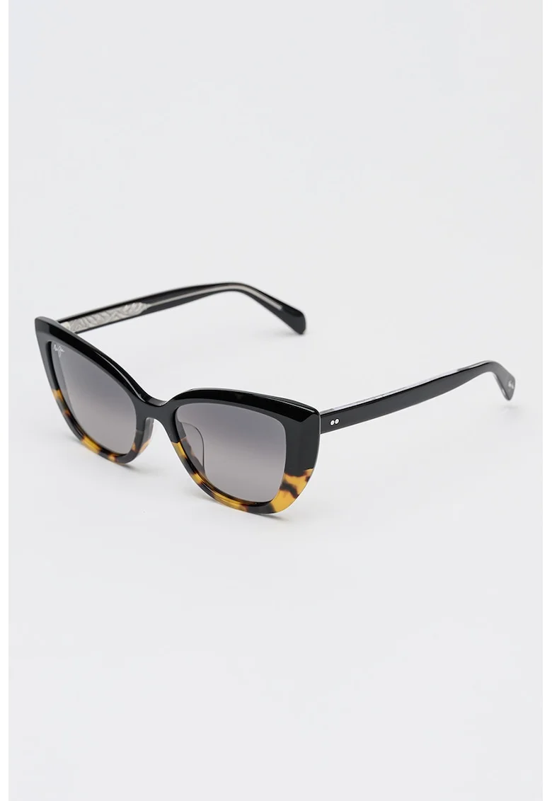 Ochelari de soare cat-eye polarizati Blossom, Negru/Caramel