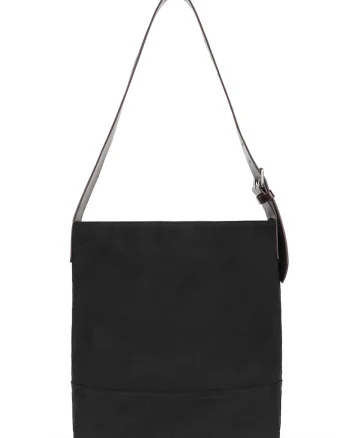 Geanta tote din panza, Maro cognac/Negru