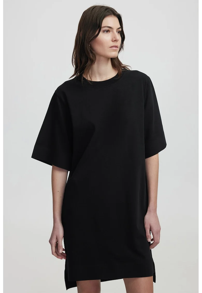 Rochie-tricou lejera si asimetrica, Negru