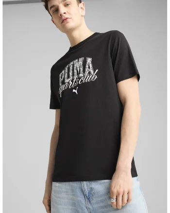 Tricou cu decolteu la baza gatului si imprimeu logo, Negru