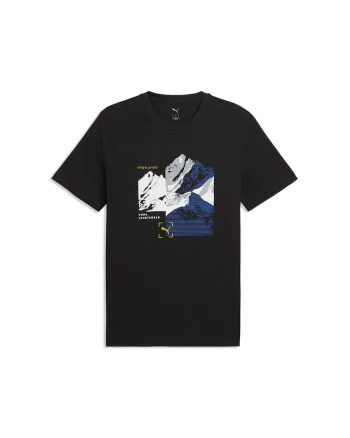Tricou cu imprimeu logo Mountain, Alb/Negru/Gri deschis/Albastru inchis