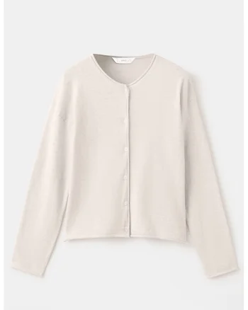 Cardigan din bumbac cu nasturi, Bej deschis