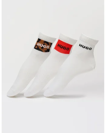 Set de sosete lungi din amestec de bumbac - 3 perechi, Alb/Negru/Maro