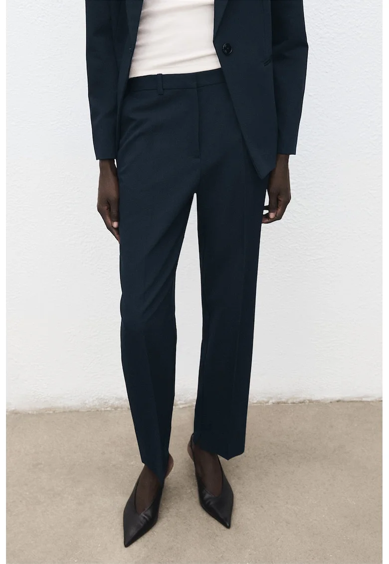 Pantaloni conici cu buzunare oblice, Bleumarin