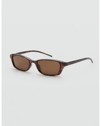 Ochelari de soare dreptunghiulari cu animal print, Maro inchis/Portocaliu
