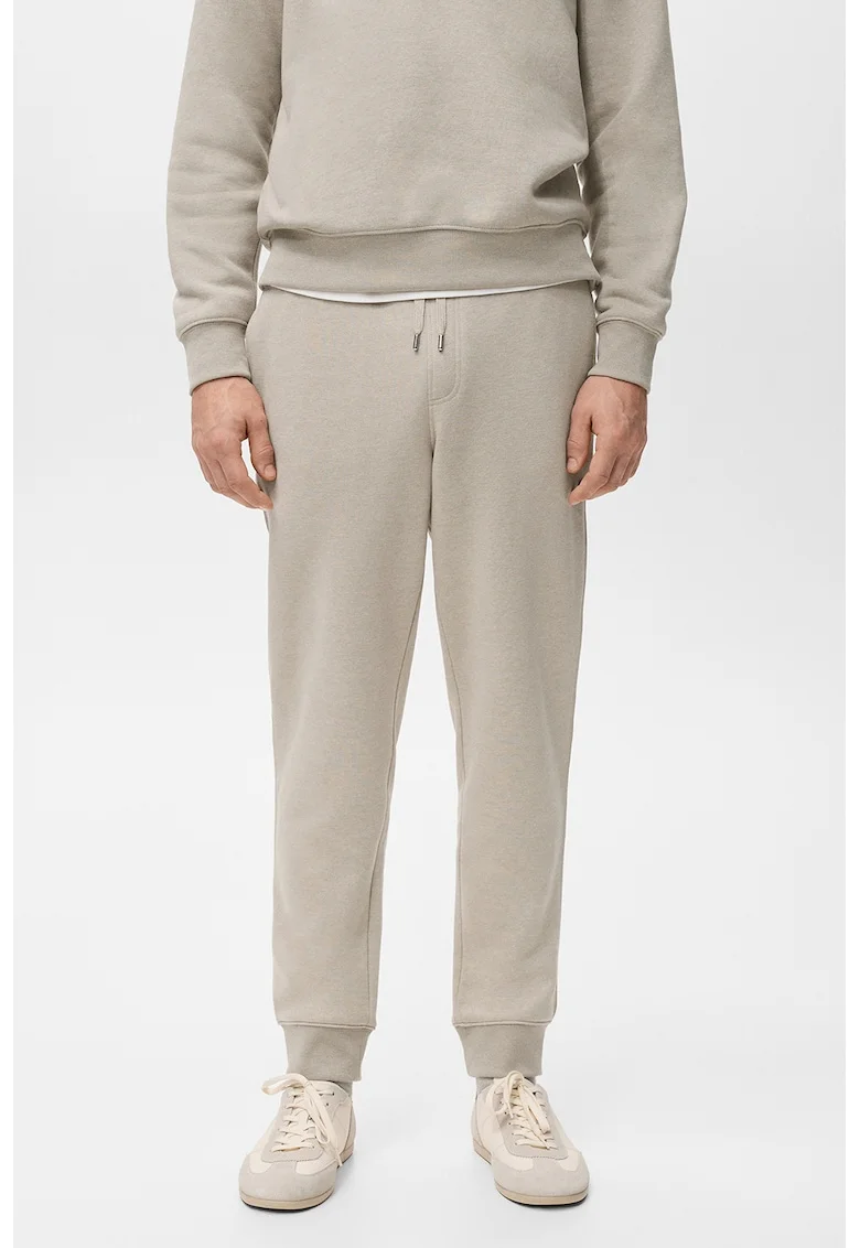 Pantaloni de trening cu talie ajustabila, Maro taupe deschis