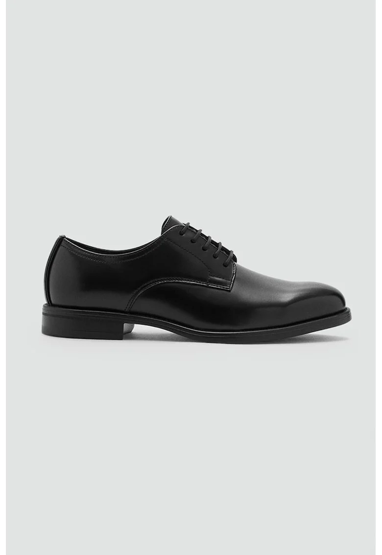 Pantofi derby din piele ecologica, Negru