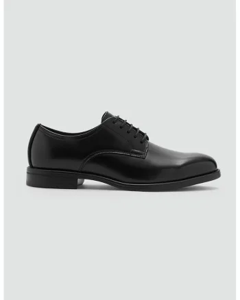 Pantofi derby din piele ecologica, Negru