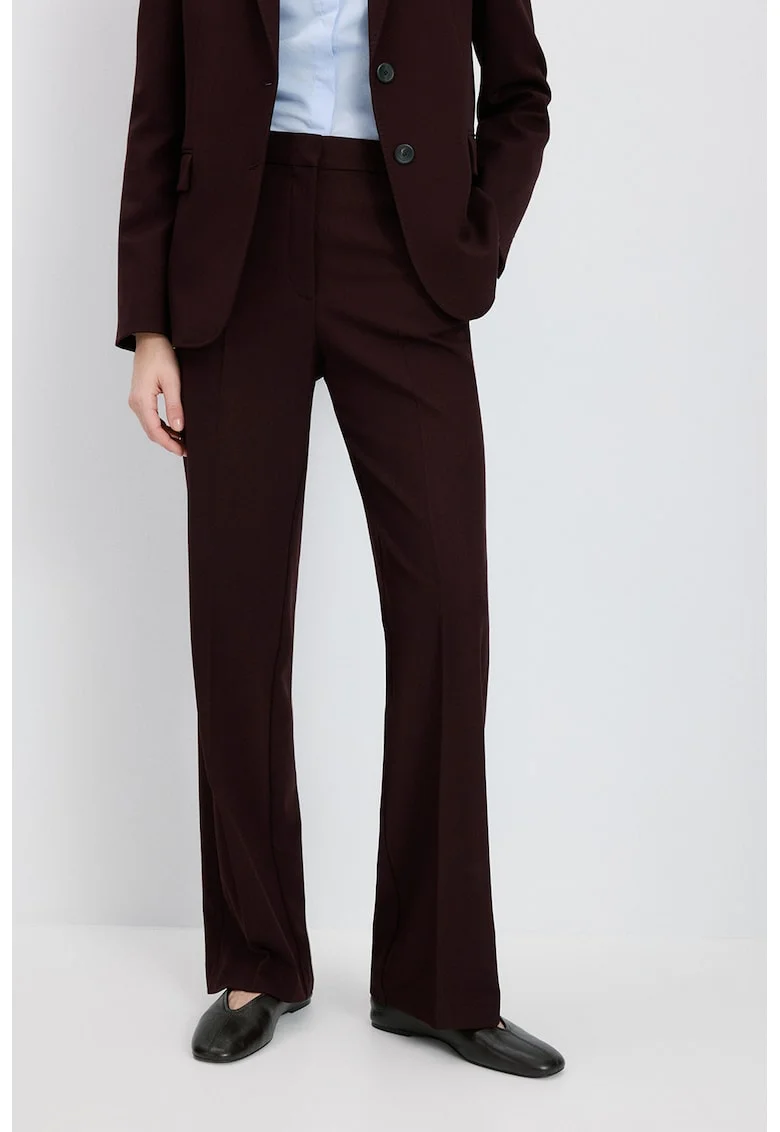 Pantaloni drepti cu doua buzunare oblice, Visiniu inchis