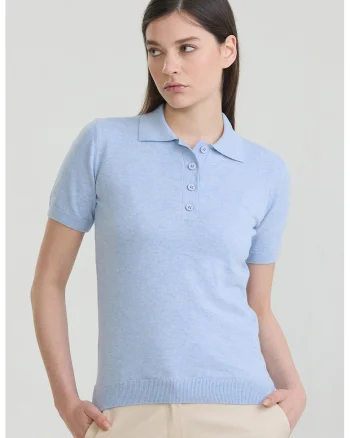 Tricou polo cu croiala slim-fit si model uni, Albastru azur