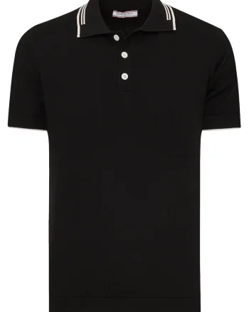 Tricou polo din bumbac, Negru