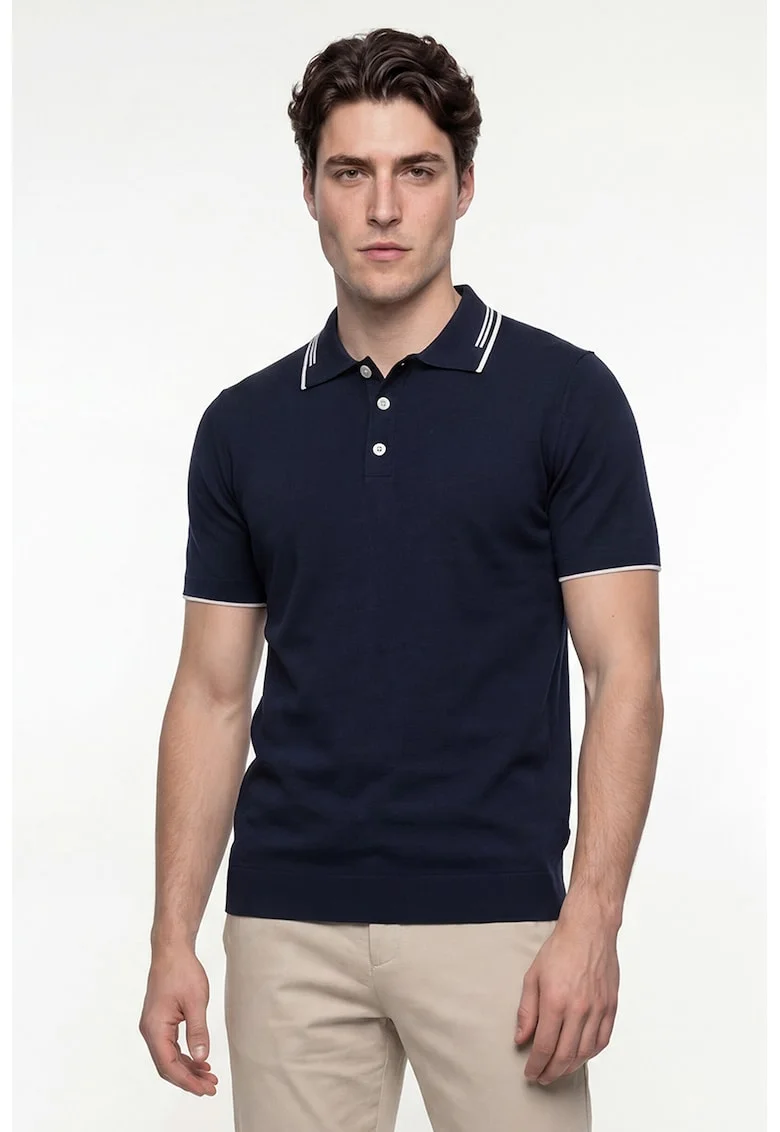 Tricou polo din bumbac, Bleumarin