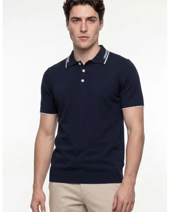 Tricou polo din bumbac, Bleumarin