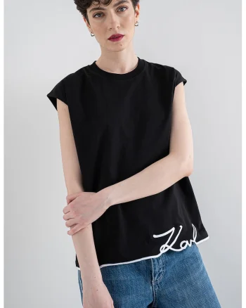 Tricou din bumbac organic cu logo, Negru