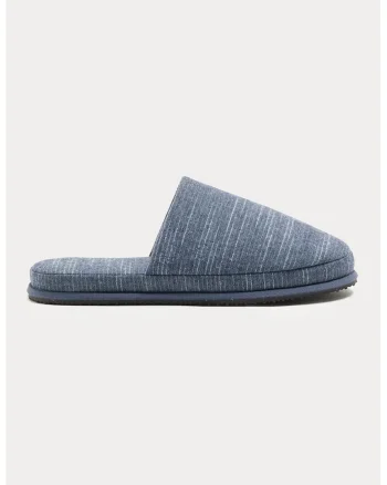 Papuci de casa cu dungi Freshfeet™, Albastru prafuit