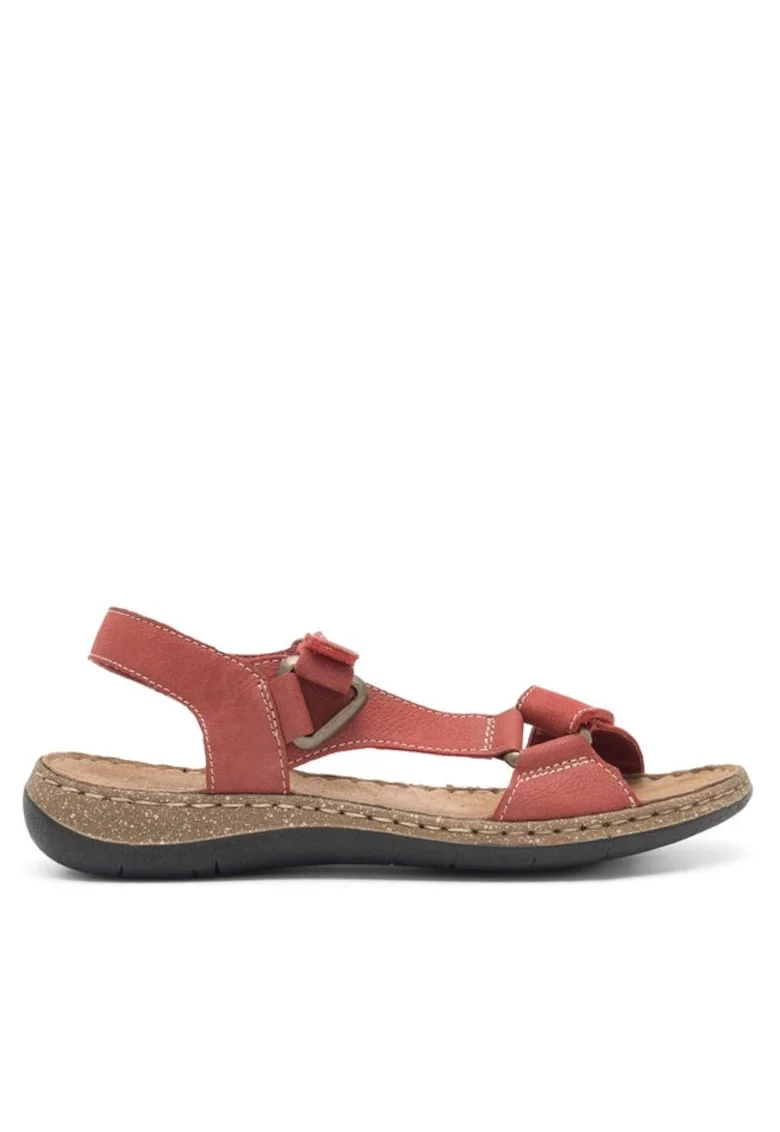Sandale dama,  Piele naturala, Rosu