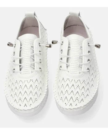 Pantofi sport din piele cu perforatii,