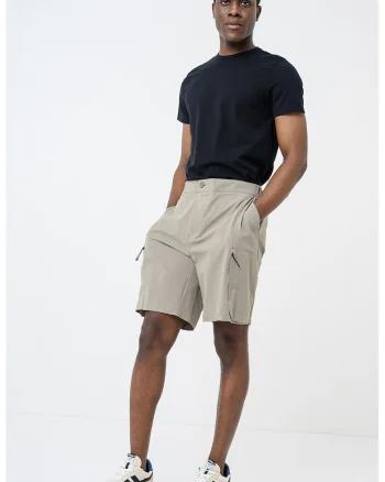 Pantaloni scurti relaxed fit cu buzunare, Bej inchis