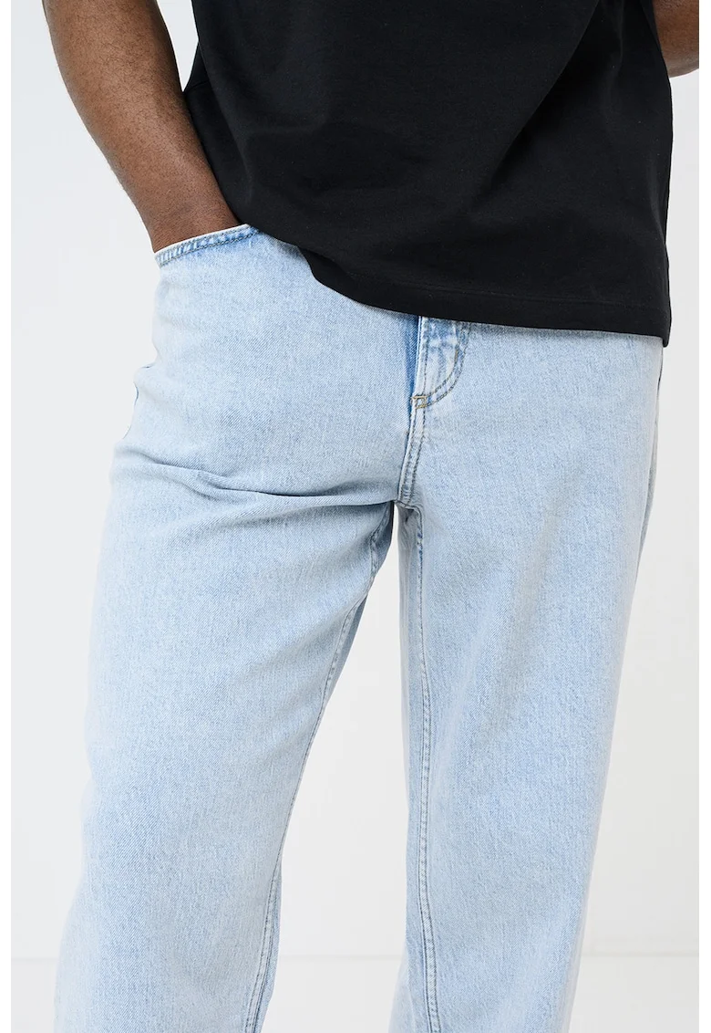 Blugi crop cu croiala conica, Albastru deschis