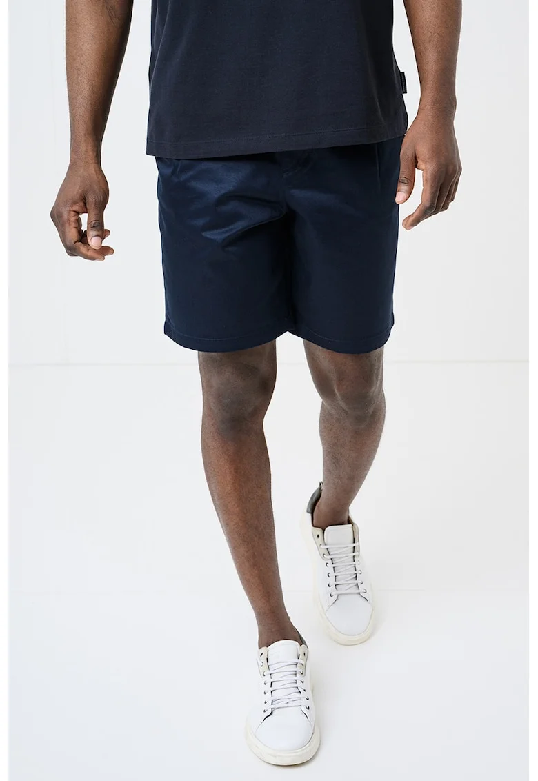 Pantaloni scurti chino cu talie medie, Albastru ultramarin