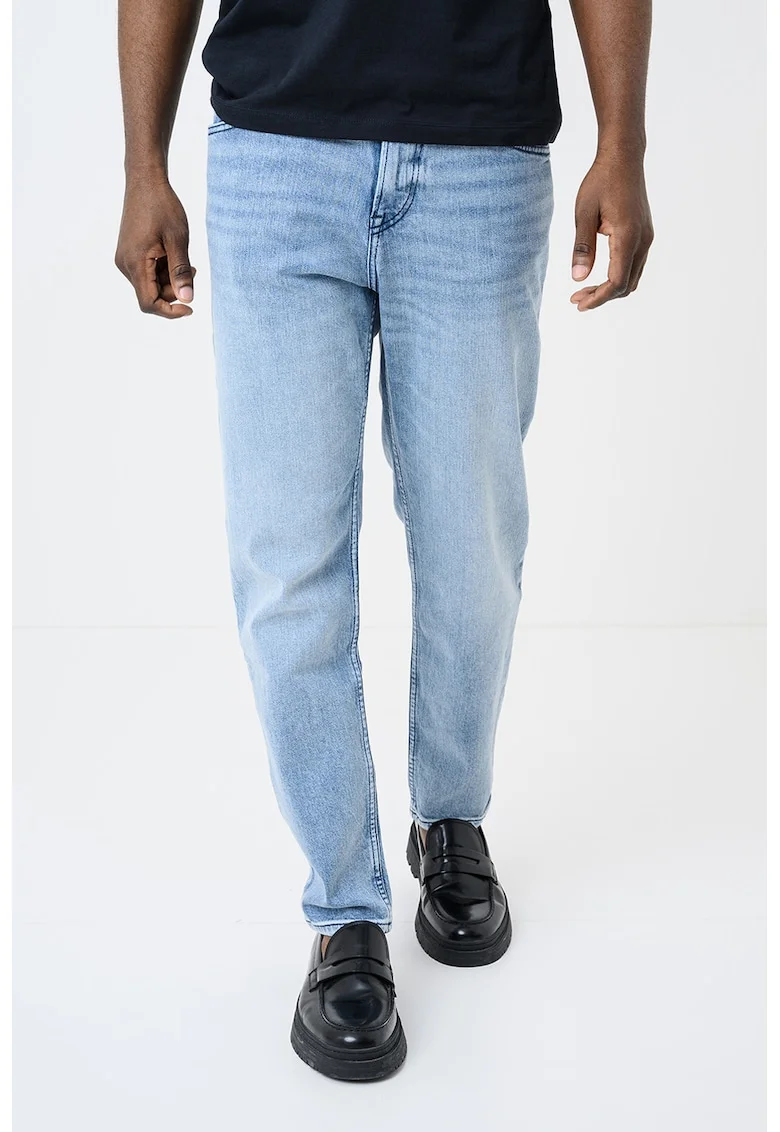Blugi slim fit din amestec de lyocell cu talie medie Onyx, Albastru deschis