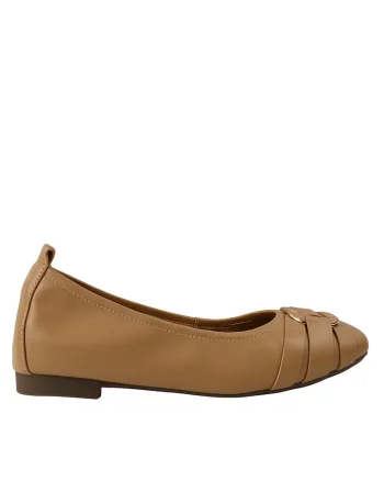 Balerini  D105-F998-8 bej, piele naturala, Bej