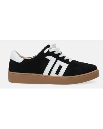 Pantofi sport din piele intoarsa si detalii din piele