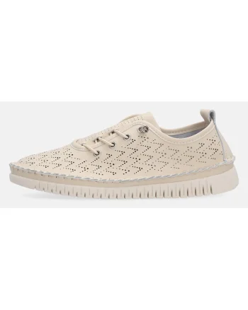 Pantofi din piele cu perforatii,
