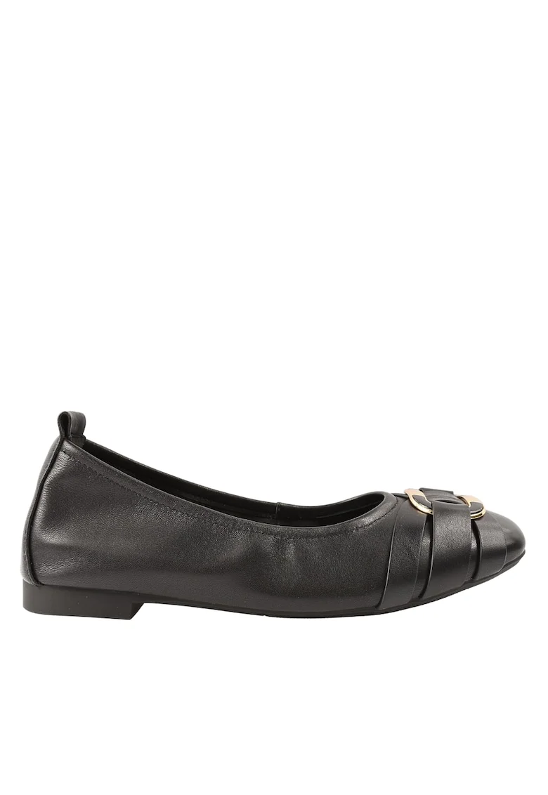 Balerini  D105-F998-8 negru, piele naturala, Negru