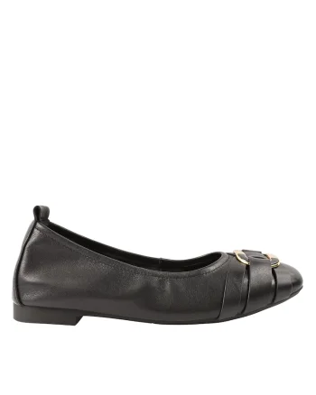 Balerini  D105-F998-8 negru, piele naturala, Negru