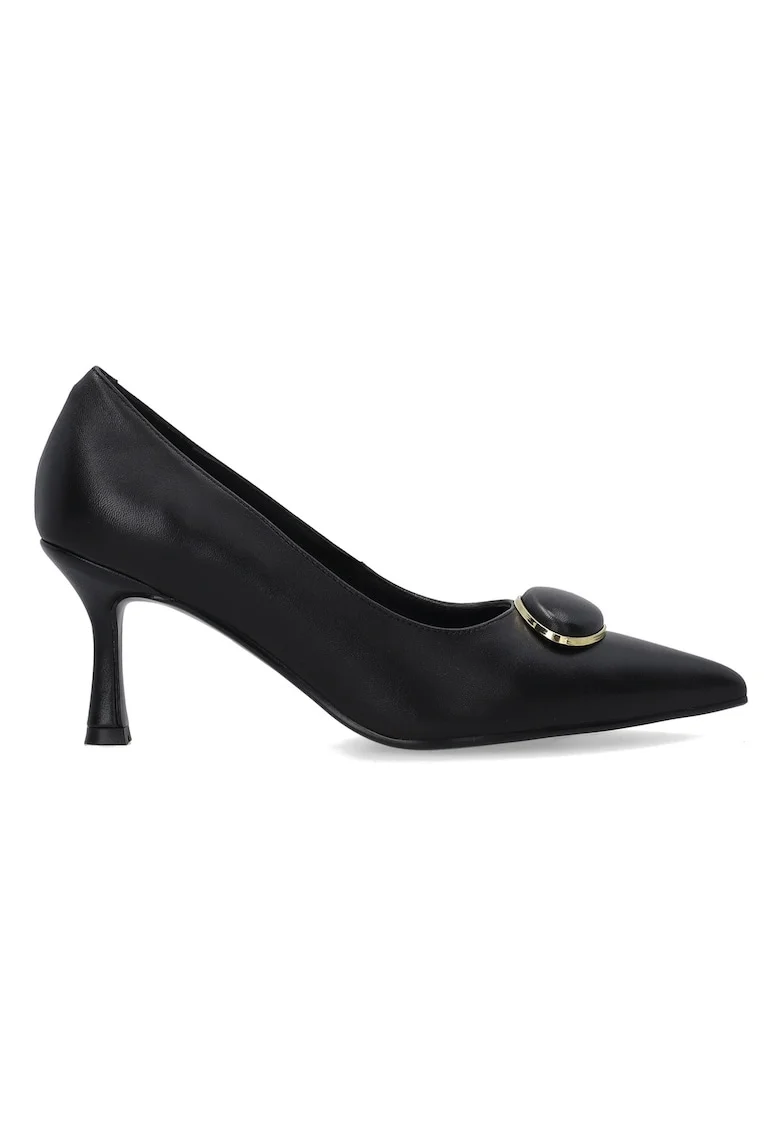 Pantofi din piele cu detaliu decorativ