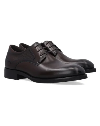 Pantofi de piele uni cu sireturi