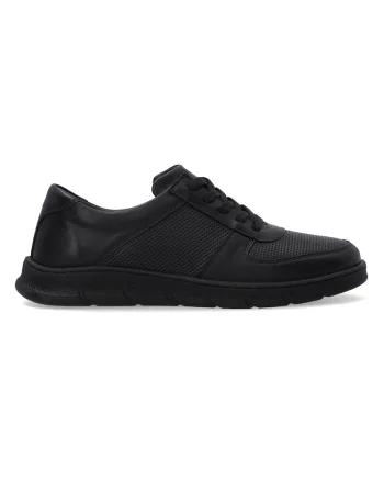 Pantofi sport din piele cu aspect perforat si profil jos