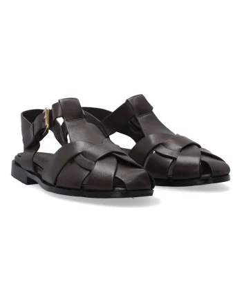 Sandale fisherman din piele cu talpa joasa