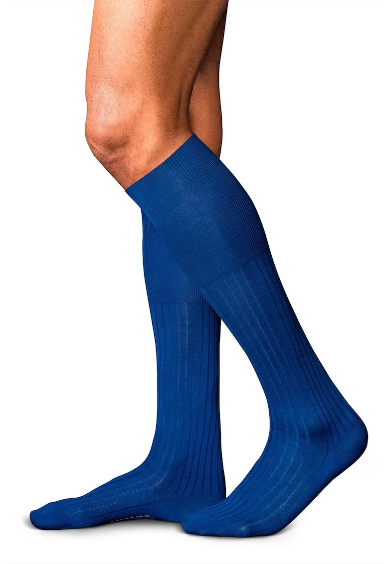 Sosete lungi pana la genunchi No. 10 Pure Fil d´Écoss, Albastru royal