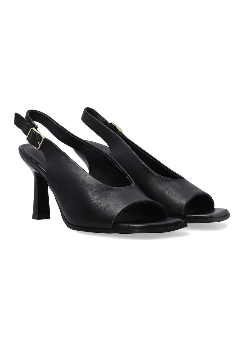 Pantofi din piele cu varf decupat