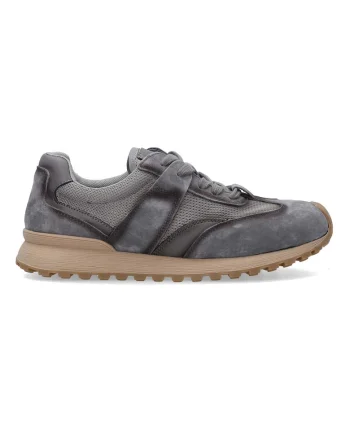 Pantofi sport wedge cu insertii de piele nabuc