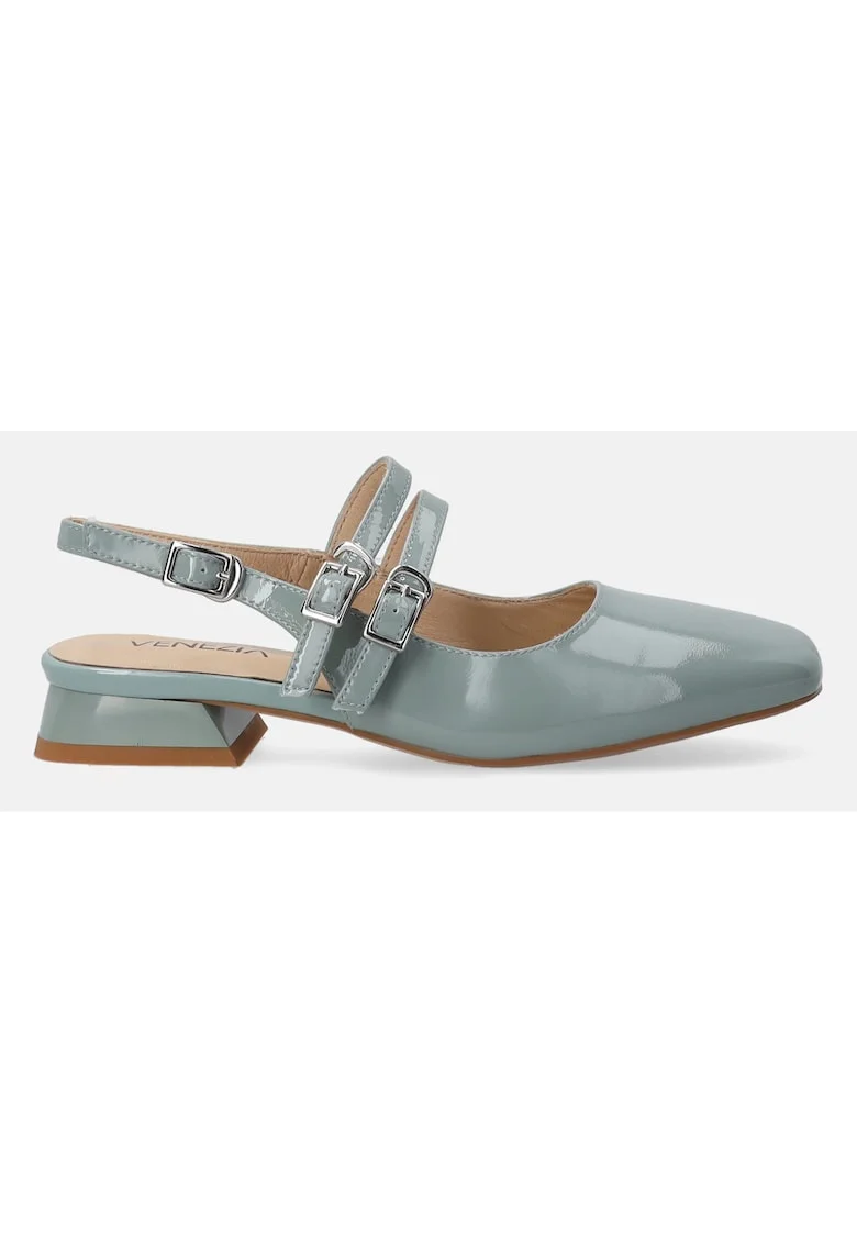 Pantofi slingback din piele lacuita,