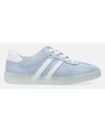 Pantofi sport din piele intoarsa si piele naturala, cu varf rotund