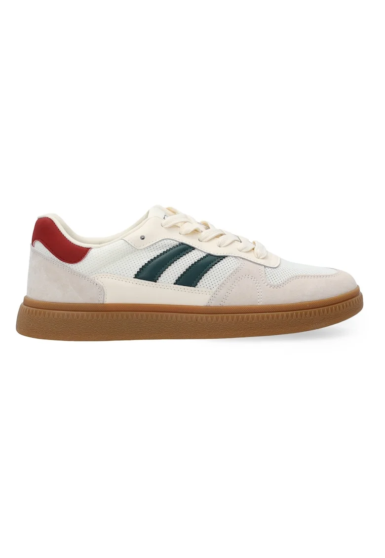 Pantofi sport din material textil si piele intoarsa