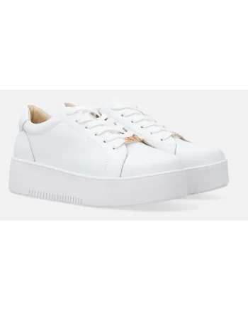 Pantofi sport wedge din piele cu logo,