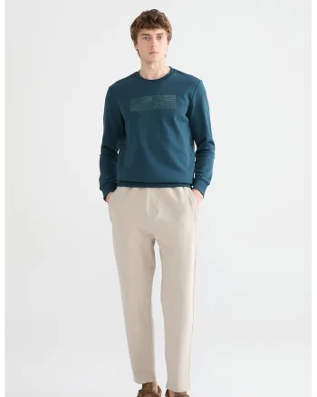 Pantaloni de trening cu croiala dreapta si buzunare, Bej deschis
