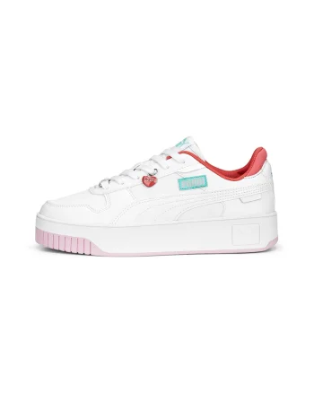 Pantofi sport flatform de piele cu detaliu talisman Carina Street, Alb/Coral/Roz