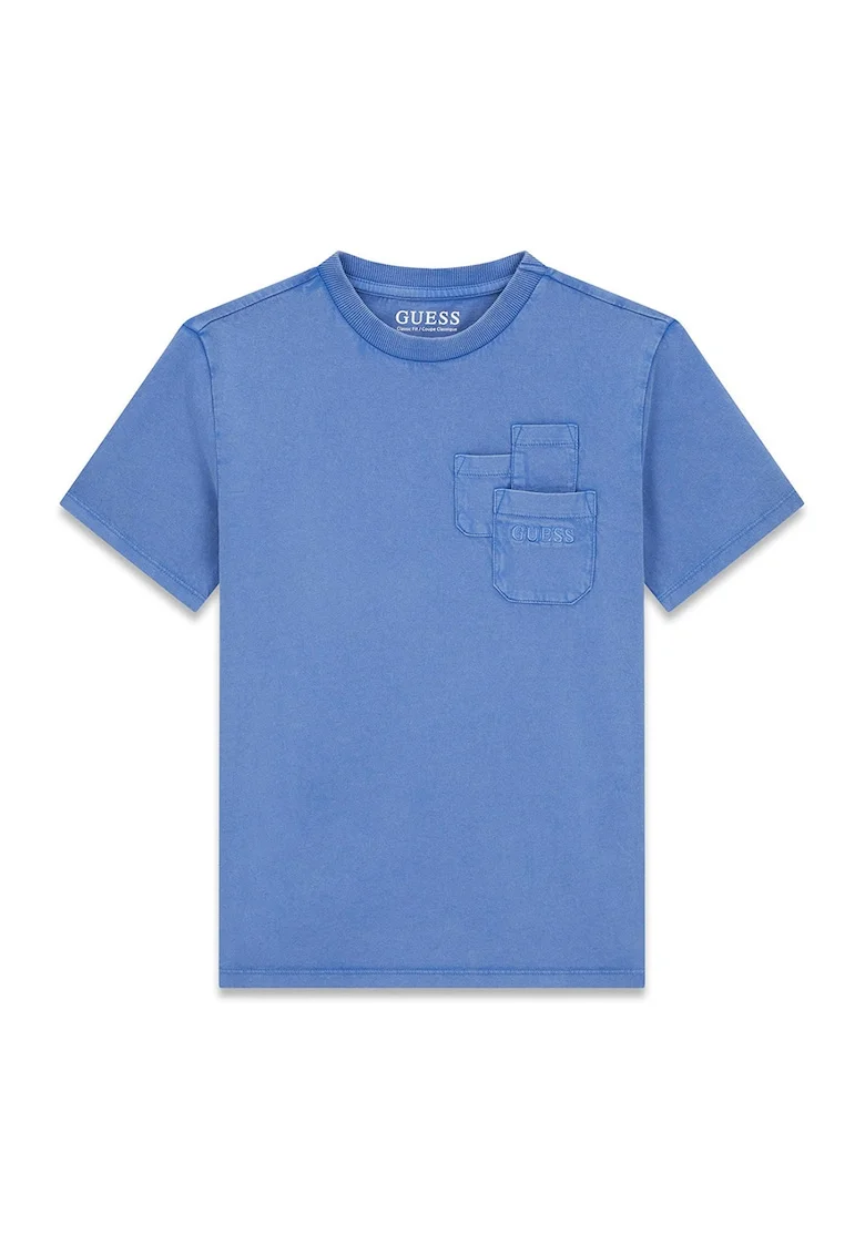 Tricou cu buzunare pe piept, Albastru deschis