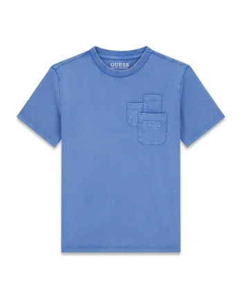 Tricou cu buzunare pe piept, Albastru deschis