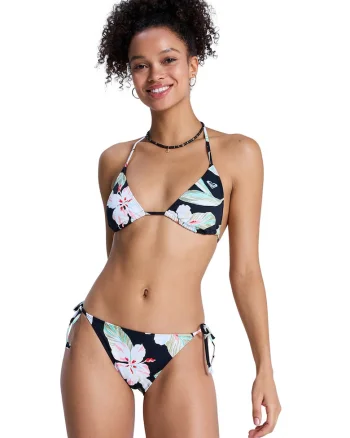 Costum de baie cu doua piese si model floral Essentials Tiki 2, Alb/Albastru ultramarin