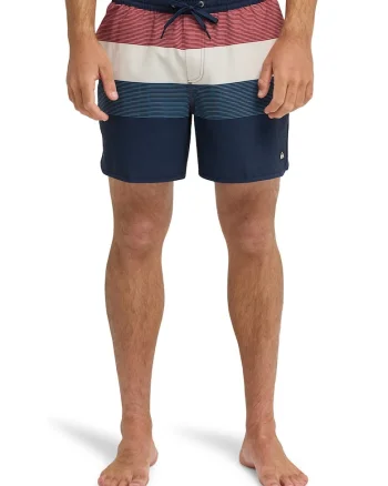 Pantaloni scurti de baie Stretch Scallop, Visiniu/Rosu inchis/Albastru